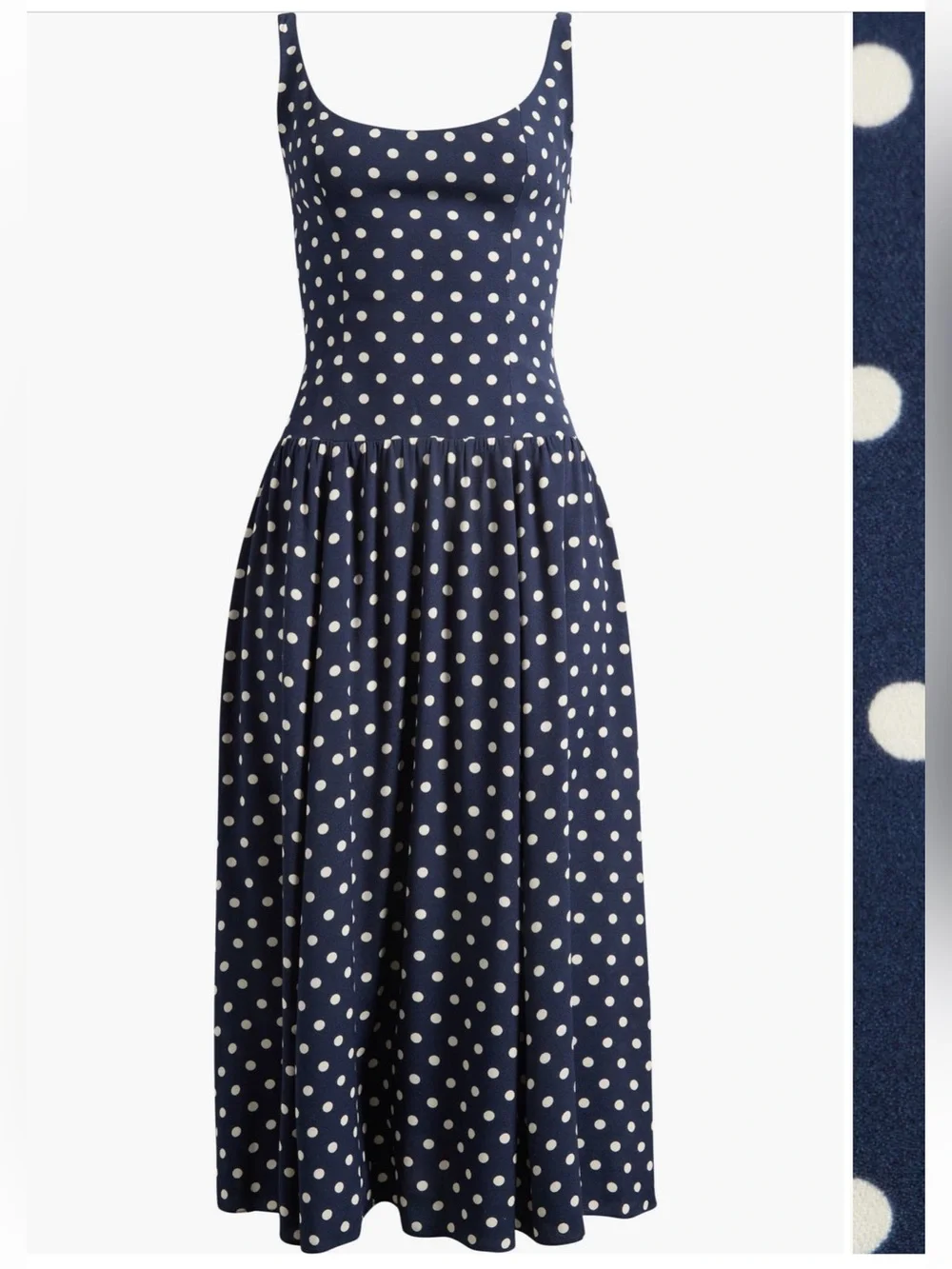 Reformation Bellarosa Polka Dot Midi Dress in Orion Dot Blue White Size 6 - Picture 3 of 7